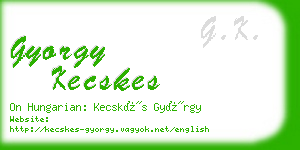 gyorgy kecskes business card
